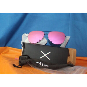 Fab Fit Dime X Pink Mirrored Cienega Polarized Aviator Reflective Sunglasses